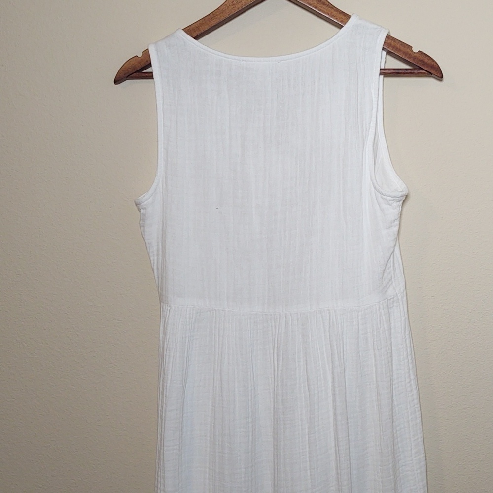 Beachlunchlounge Collection Women’s White Sleeveless Gauze Dress - Picture 3 of 8